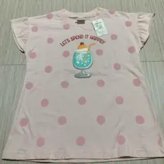 本日限定価格‼️【新品・タグ付】キッズTシャツ　120cm　ドリンク　レトロ　水玉