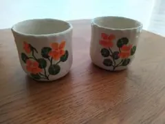 ハンドメイド　陶器湯飲み　2個セット
