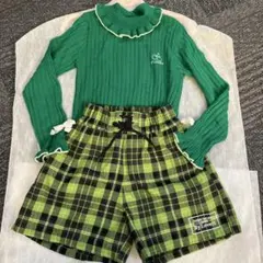 バイラビット セットアップ④ グリーンコーデ　チェックキュロット