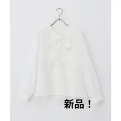 新品！ハニーズ 花柄ジャガード ボウタイブラウス Mサイズ ホワイト フォーマル
