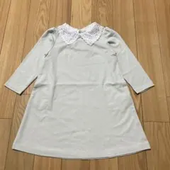 新品未使用★コムサイズム　ミント付け襟付き 長袖ワンピース100cm