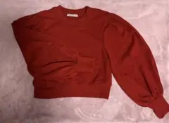 新品　armonia ボリューム袖　バルーン袖　ショート丈　スウェット　赤