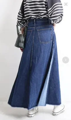 LE DENIM フレアーカットオフスカート デニムスカート 36 切替