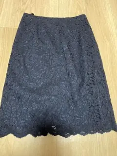 NATURAL BEAUTY BASIC ネイビー レース タイトスカート S