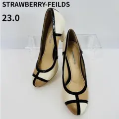 値下美品✨ストロベリーフィールズ 23.0 バイカラー エナメル パンプス