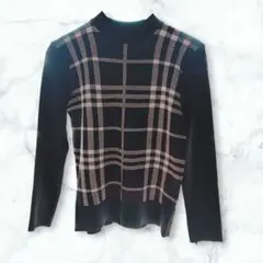 チェック柄ポリエステルニット M〜Lサイズ
