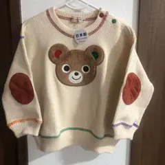 miki HOUSE クマ刺繍トレーナー　90 Bスタンプ　定価25300円