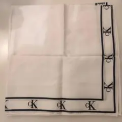 CK ロゴ入り ホワイトハンカチ