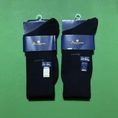 未使用 日本製 アクアスキュータム ロングホーズ 靴下 ソックス 黒