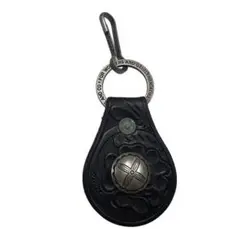 RRL レザー キーホルダー/キーリング コンチョ カービング ツールド