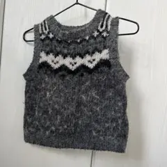 COMME CA ISM ノルディック柄ベスト セーター90cm