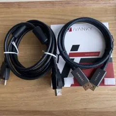 iVANKY・他ブランドのDisplayPort ケーブル 2本セット