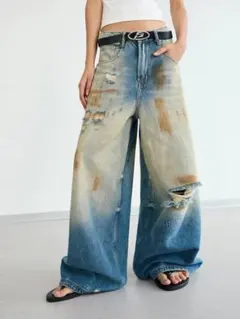 【特価 】PEOPLESTYLE Dirty Jeans カーゴパンツジーンズ2のサムネイル