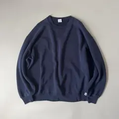90s 古着 RUSSELLラッセル USA製 無地スウェット XL ネイビー