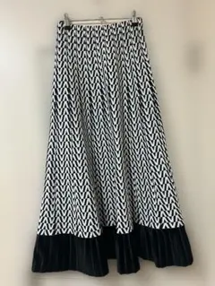 GRL 幾何学柄プリーツ切替フレアロングスカート グレイル スカート