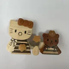 ハローキティ 木製　アクセサリー　バレッタ　髪留め　レディース