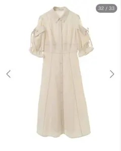 earthmusic&ecology レイヤードショルダー配色ステッチワンピース