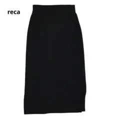 reca ブラック タイトスカート ロング丈 ストレッチ入り フリーサイズ