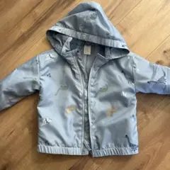 恐竜柄水色ジャケット フード付き