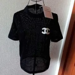 CHANEL♡ココマーク 半袖 ニット ブラック 40♡新品未使用♡1点のみのサムネイル