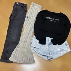 ブラックデニムパンツ　ショートパンツ　トレーナー　まとめ売り