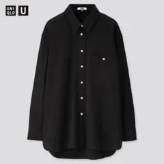 UNIQLO U デニムオーバーサイズシャツ L ブラック