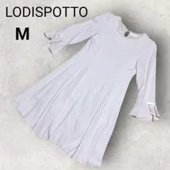 ロディスポット 7分袖 ミニフレアワンピース M ピンク ファー付き セレモニー