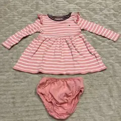 トミーヒルフィルガー　ワンピース　ボーダー　ピンク　80 パンツ付き