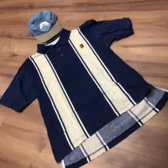 NIKE 90s  ネイビー／ベージュ ポロシャツ ユニセックス