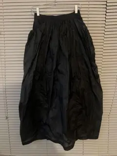 AMOMENTO アモーメント　レイヤードシャーリングスカート　グレー