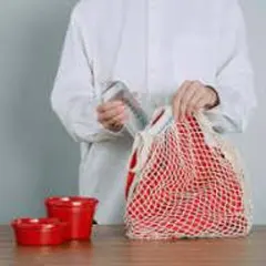 【新品未使用タグ付き】DEAN＆DELUCA ネットバッグ＆赤巾着