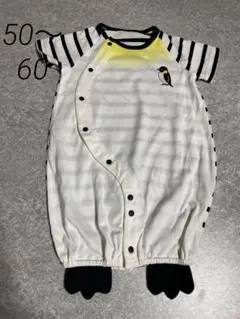 未使用 ベビー 50〜60cm 半袖 ペンギンロンパース なりきり ツーウェイ