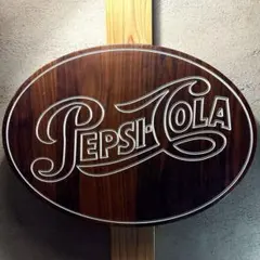 宝物　70年代　ペプシコーラ　木製看板　サイン　PEPSI ガレージ　アメトイ￼のサムネイル