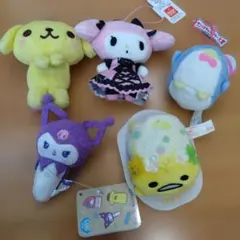 サンリオキャラクターぬいぐるみ マスコット5点セット