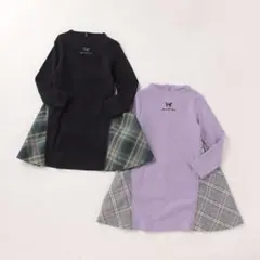 アナスイミニ 新品タグ付 140 Wジップ脇 チェック ワンピース