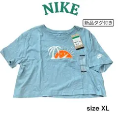 NIKE クロップド Tシャツ XL 水色 サンライズ パームツリー ショート丈のサムネイル
