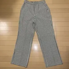 ギンガムチェックストレートパンツ