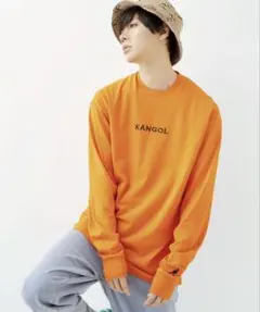 KANGOL/カンゴール コラボ L/S オーバーサイズカットソー 長袖Tシャツ