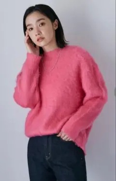 【ナノユニバース】 LB.04シャギークルーネックニット ピンク