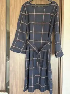 any SiS ネイビー チェック柄 ワンピース