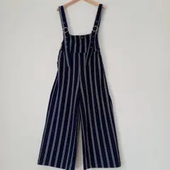 Bershka　ストライプサロペット ネイビー　XS