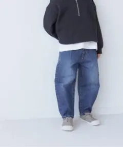 LOWRYS FARM ＣＯＮＥデニムスラウチパンツ　ブルー　130