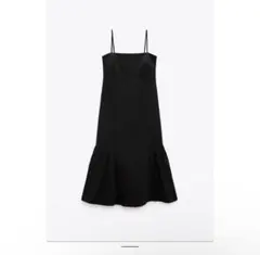 ZARA ブラック　キャミワンピース フレア