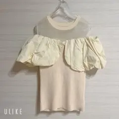 ラグナムーン　オフショルダー フリル ノースリーブ トップス