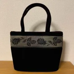 ◎I.F. O. NEW YORK ハンドバッグ　ブラック　ベロア