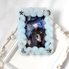 トレカケース　ホイップデコ　水色　星　月　夜空　現品　B8 硬質ケースデコ