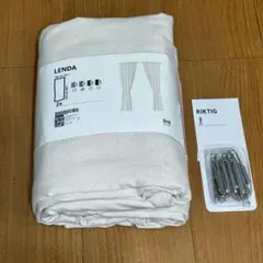 【カーテンフックset】IKEA レンダカーテン オフホワイト140x250のサムネイル