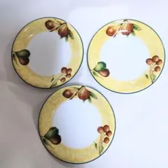【送料無料】イチジク柄　小皿　デザート皿　ケーキ皿　3枚セット【Fig】無花果