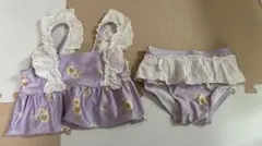 女の子用フリル花柄セパレート水着95cm