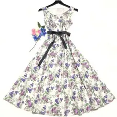 未使用級　ローラアシュレイ　ロングワンピース　フローラル✨　綿100％さらさら✨
